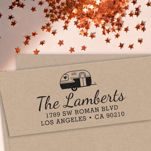 Rücksendeadresse Briefmarke Camper Housewarming Ge Permastempel