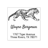 Rücksendeadresse Briefmarke für Tiger Liebhaber Gummistempel (Prägung)