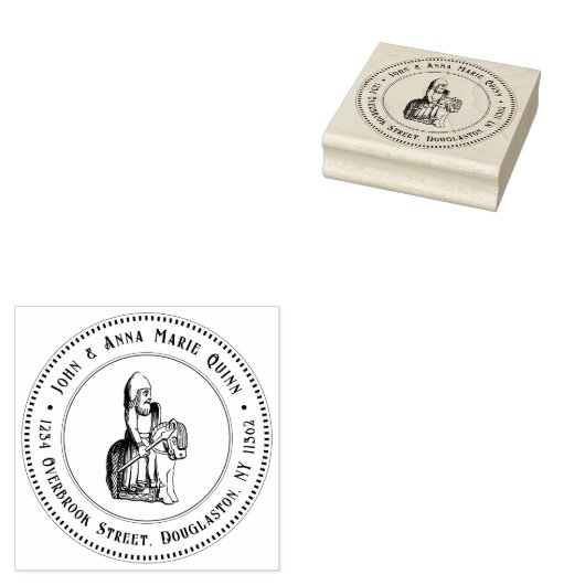 Rücksendeadresse Briefmarke Lächeln Mittelalterlic Gummistempel (Stempel)