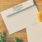 Rücksendeadresse Briefmarke mit Herz + Blume Gummistempel