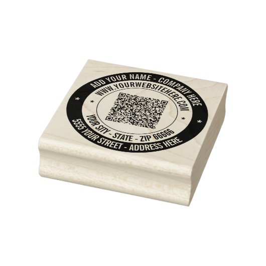 Rücksendeadresse Briefmarke mit QR Gummistempel (Stempel)