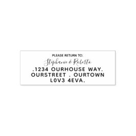 Rücksendeadresse Briefmarke, Name und Anschrift. Permastempel