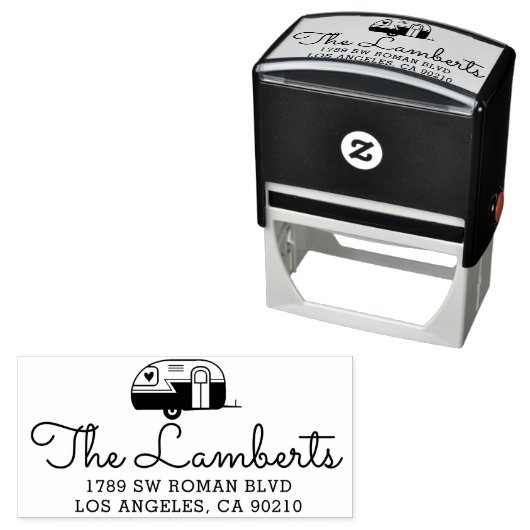 Rücksendeadresse Briefmarke, Wohnmobil Anschrift B Permastempel (Beispiel)