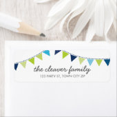 RÜCKSENDEADRESSE bunt Spaß bunte blaugrüne Junge (Insitu)