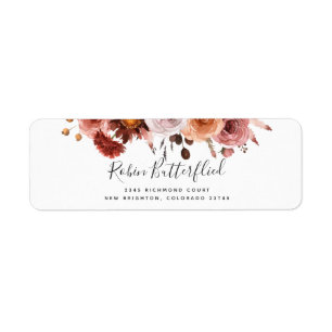 Rücksendeadresse Burgund und Blush
