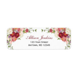 Rücksendeadresse Burgundy Blush Bloral Peony Custo