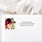 Rücksendeadresse Burgundy Marsala Floral (Insitu)