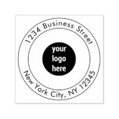 Rücksendeadresse Business Logo Elegante Moderne Permastempel (Design)