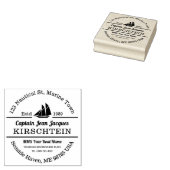 Rücksendeadresse Captain Boat Yacht Nautic Marine Gummistempel (Stempel)