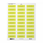 Rücksendeadresse Chartreuse Personalisiert Elegant (Vorne)