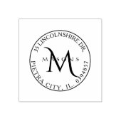 Rücksendeadresse Cinzel Monogram Gummistempel (Prägung)