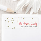 RÜCKSENDEADRESSE confetti fun polka dot gold Glitz (Insitu)