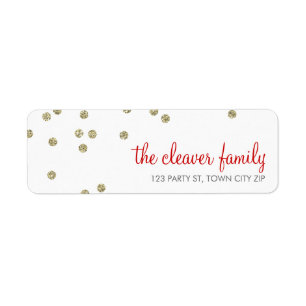 RÜCKSENDEADRESSE confetti fun polka dot gold Glitz