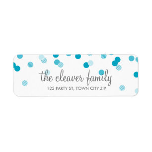 RÜCKSENDEADRESSE confetti polka dot bright aqua bl