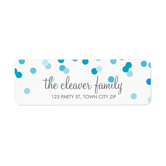 RÜCKSENDEADRESSE confetti polka dot bright aqua bl (Vorne)