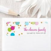 RÜCKSENDEADRESSE Confetti polka dot bunt Glitzer (Insitu)