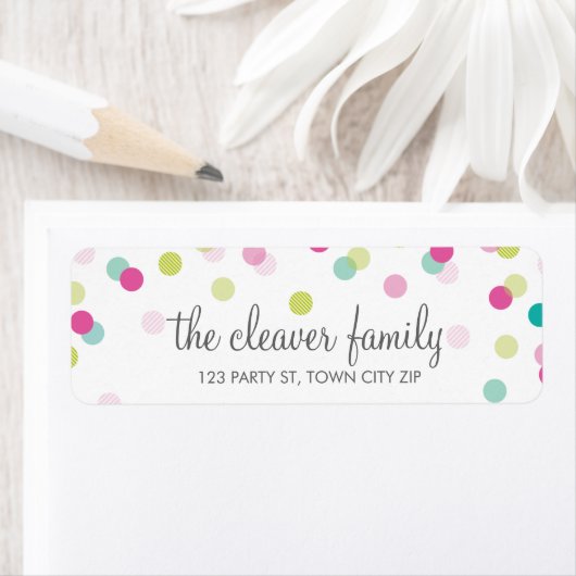 RÜCKSENDEADRESSE Confetti polka Dot farbenfroh (Insitu)