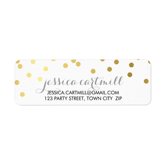 RÜCKSENDEADRESSE Confetti polka Dotgold (Vorne)