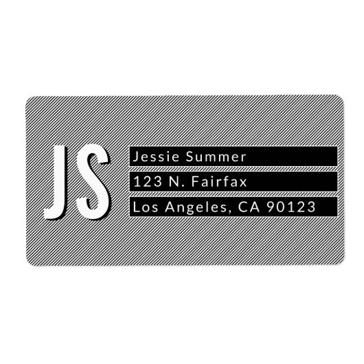 Rücksendeadresse cool dünne Schwarz-Weiß Streifen (Vorne)