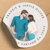 Rücksendeadresse Couple Foto Klassischer Rundaufkl Runder Aufkleber