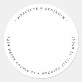 Rücksendeadresse Couple Foto Personalisiert Runder Aufkleber (Vorderseite)