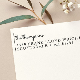 Rücksendeadresse Custom Elegante Script Hochzeit Permastempel