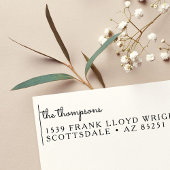Rücksendeadresse Custom Elegante Script Hochzeit Permastempel