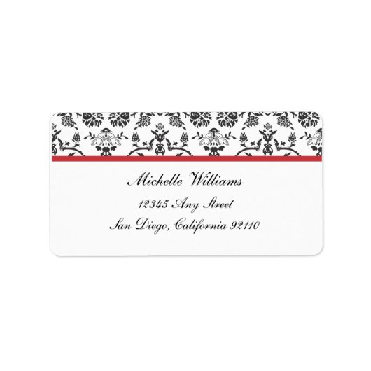 Rücksendeadresse Damask Adressaufkleber (Vorne)