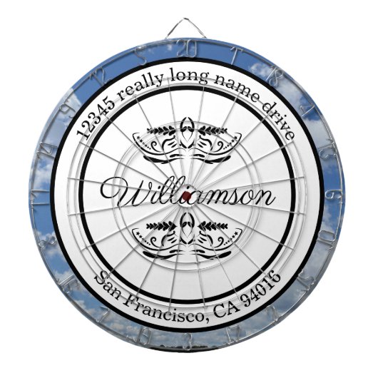 Rücksendeadresse Dartboard Dartscheibe (vorne)