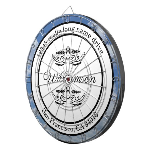 Rücksendeadresse Dartboard Dartscheibe (Vorderseite rechts)