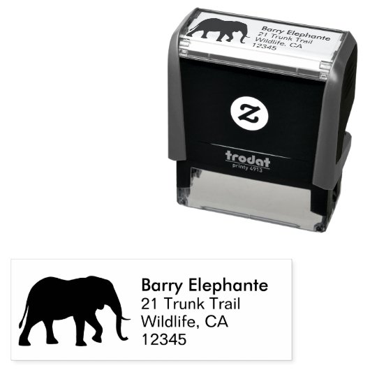 Rücksendeadresse der afrikanischen Elefanten-Silho Permastempel (Beispiel)