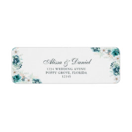 Rücksendeadresse der aquamarinen und Off-White-Wil