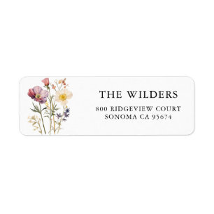Rücksendeadresse der Aquarell-Wildblumen