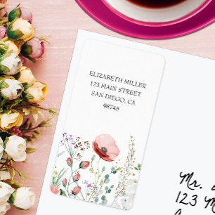 Rücksendeadresse der Aquarell-Wildblumen Adressaufkleber