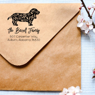 Rücksendeadresse der Basset-Hunde Gummistempel