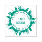 Rücksendeadresse der Berge und Waldbäume Permastempel (Design)