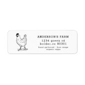 Rücksendeadresse der Bio Hühnereier (Vorne)