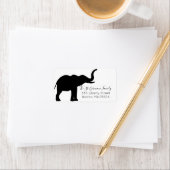 Rücksendeadresse der Black Elephant Silhouette Adressaufkleber (Insitu)