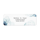 Rücksendeadresse der blauen Hochzeit in Urlaubsort (Vorne)