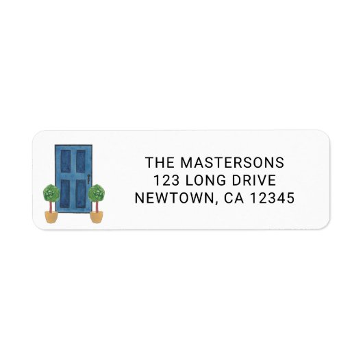 Rücksendeadresse der blauen Tür (Vorne)