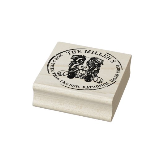 Rücksendeadresse der Border Collie Custom Gummistempel (Stempel)