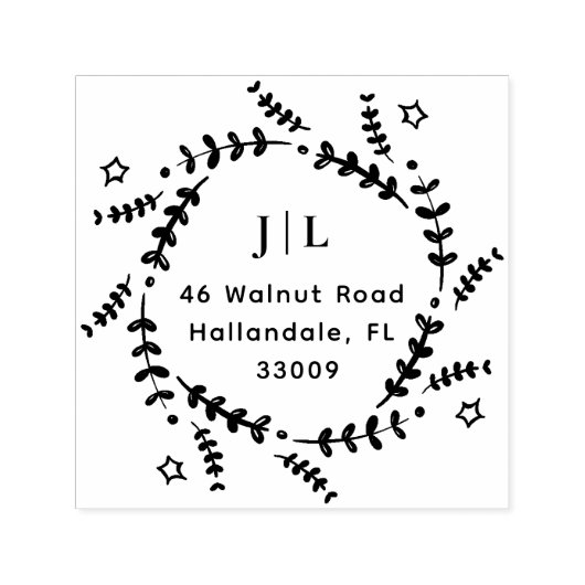 Rücksendeadresse der Botanischen Feuerinitialen Permastempel (Design)