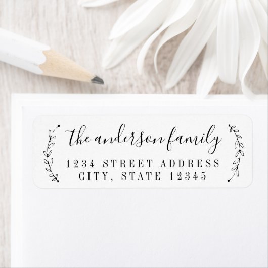 Rücksendeadresse der botanischen Kalligraphie (Insitu)