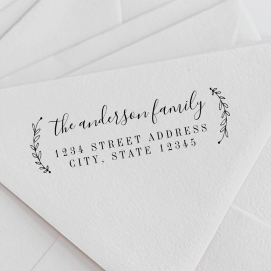 Rücksendeadresse der botanischen Kalligraphie Gummistempel