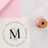 Rücksendeadresse der botanischen Monogrammgruppe Gummistempel