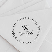 Rücksendeadresse der Circle Monogram Familienname Permastempel