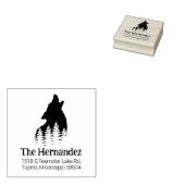 Rücksendeadresse der dekorierten Waldwolf Gummistempel (Stempel)