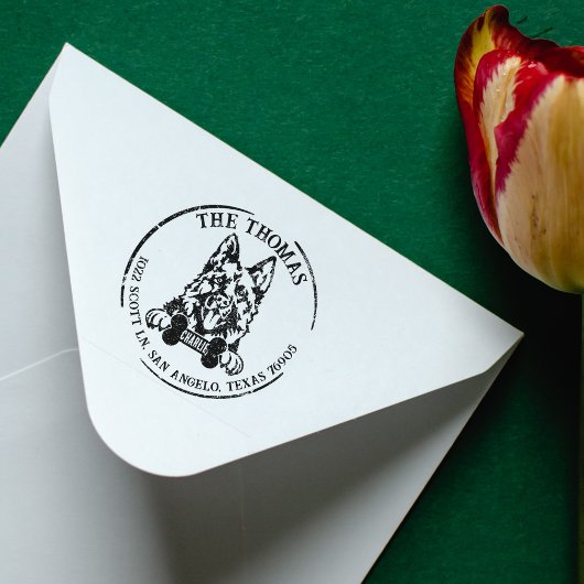 Rücksendeadresse der deutschen Schäferhunde Gummistempel