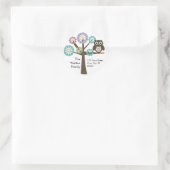 Rücksendeadresse der Eule Runder Aufkleber (Tasche)