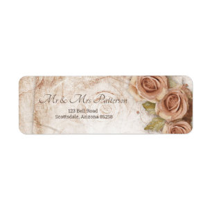 Rücksendeadresse der farbigen Rose mit weichem Pfi